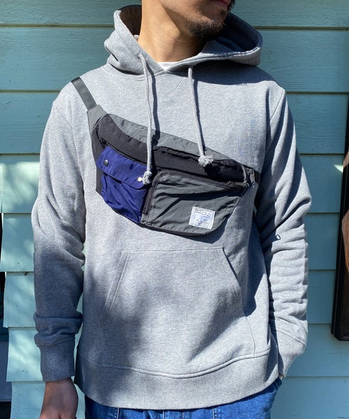 grn(ジーアールエヌ)の「◇U.S.COTTONSWEATBODYBAGPULLPARKA ベイメン裏毛バックモチーフプルオーバーパーカー アウトドア(パーカー・メンズ・ブラック/パープル/グリーン/ヘザーグレー・M/L)」の7枚目の写真