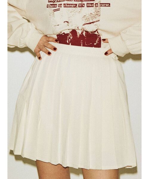 jouetie（ジュエティ）の「プリーツスカパン（スカート・レディース・ブラック/オフホワイト/ブルー/ライトグリーン・MEDIUM）」の3枚目の写真