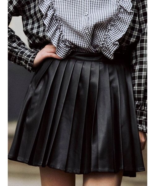 jouetie（ジュエティ）の「プリーツスカパン（スカート・レディース・ブラック/オフホワイト/ブルー/ライトグリーン・MEDIUM）」の4枚目の写真