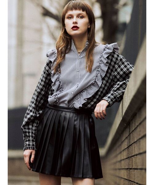 jouetie（ジュエティ）の「プリーツスカパン（スカート・レディース・ブラック/オフホワイト/ブルー/ライトグリーン・MEDIUM）」の10枚目の写真