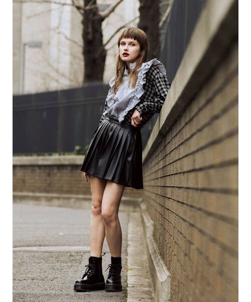 jouetie（ジュエティ）の「プリーツスカパン（スカート・レディース・ブラック/オフホワイト/ブルー/ライトグリーン・MEDIUM）」の9枚目の写真