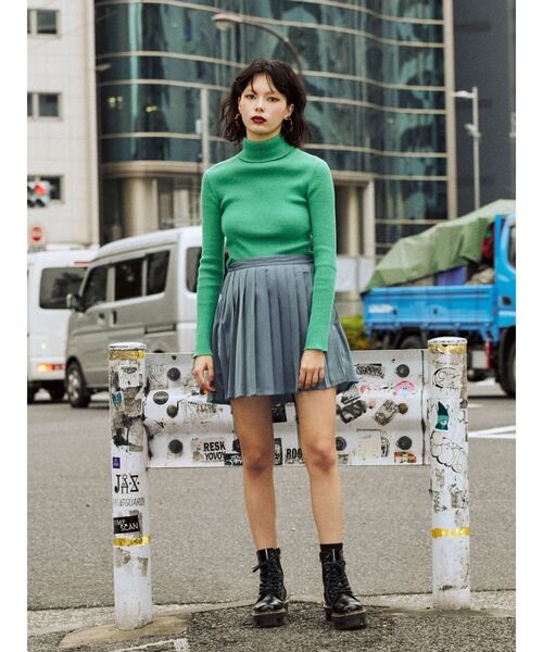 jouetie（ジュエティ）の「プリーツスカパン（スカート・レディース・ブラック/オフホワイト/ブルー/ライトグリーン・MEDIUM）」の8枚目の写真