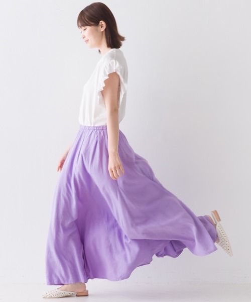 OMNES（オムネス）の「麻レーヨン フレアスカート（スカート・レディース・ラベンダー/グリーン/ブラウン/キャメル/ベージュ・FREE）」の17枚目の写真