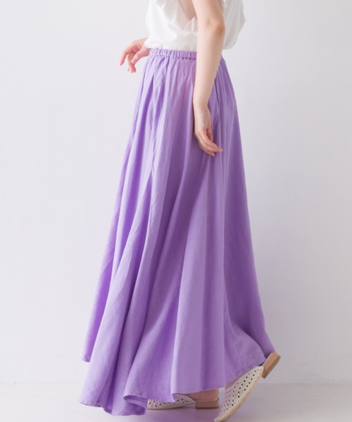 OMNES（オムネス）の「麻レーヨン フレアスカート（スカート・レディース・ラベンダー/グリーン/ブラウン/キャメル/ベージュ・FREE）」の15枚目の写真
