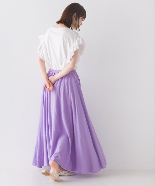 OMNES（オムネス）の「麻レーヨン フレアスカート（スカート・レディース・ラベンダー/グリーン/ブラウン/キャメル/ベージュ・FREE）」の16枚目の写真