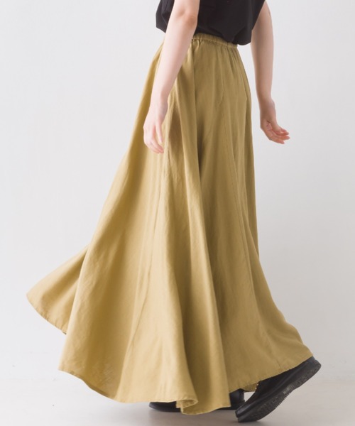 OMNES（オムネス）の「麻レーヨン フレアスカート（スカート・レディース・ラベンダー/グリーン/ブラウン/キャメル/ベージュ・FREE）」の9枚目の写真