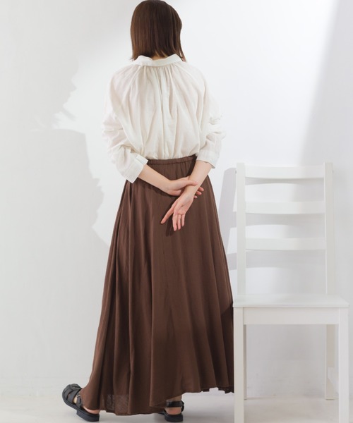 OMNES（オムネス）の「麻レーヨン フレアスカート（スカート・レディース・ラベンダー/グリーン/ブラウン/キャメル/ベージュ・FREE）」の13枚目の写真