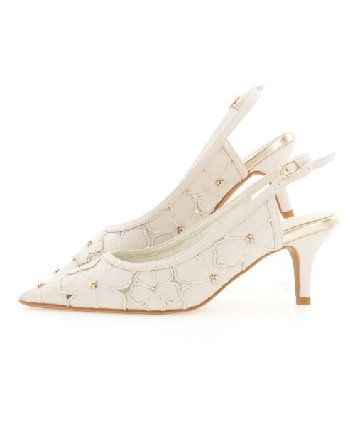 RANDA（ランダ）の「フラワーカットバックストラップパンプス（パンプス・レディース・ブラック/グリーン/クリーム・LL/S/M/L）」の12枚目の写真