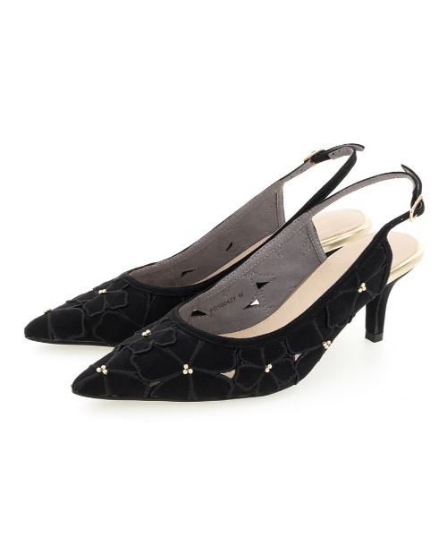 RANDA（ランダ）の「フラワーカットバックストラップパンプス（パンプス・レディース・ブラック/グリーン/クリーム・LL/S/M/L）」の9枚目の写真