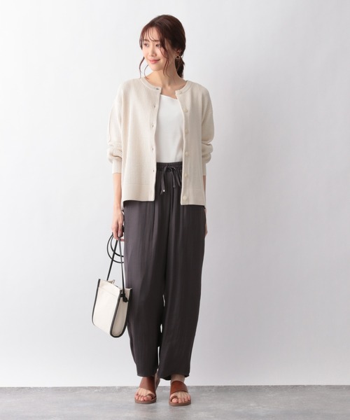 GLOBAL WORK（グローバルワーク）の「Beauteeアシメリブタンク/935347（タンクトップ・レディース・ブラウン/ホワイト/ブラック/アイボリー・MEDIUM/LARGE）」の5枚目の写真