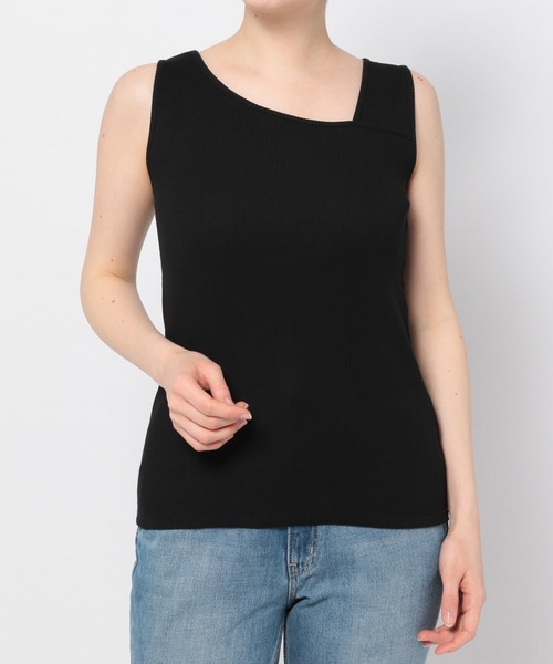 GLOBAL WORK（グローバルワーク）の「Beauteeアシメリブタンク/935347（タンクトップ・レディース・ブラウン/ホワイト/ブラック/アイボリー・MEDIUM/LARGE）」の10枚目の写真