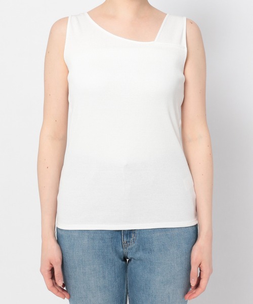 GLOBAL WORK（グローバルワーク）の「Beauteeアシメリブタンク/935347（タンクトップ・レディース・ブラウン/ホワイト/ブラック/アイボリー・MEDIUM/LARGE）」の11枚目の写真