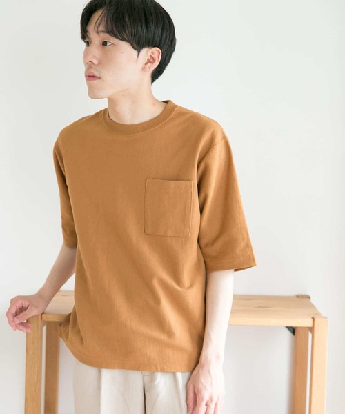 URBAN RESEARCH DOORS（アーバンリサーチドアーズ）の「ヘビーオンスコットン5分袖Tシャツ（Tシャツ/カットソー・メンズ・ホワイト/チャコールグレー/イエロー/ブルー/グリーン・MEDIUM/LARGE）」の6枚目の写真