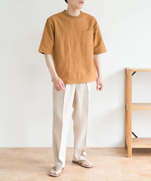 URBAN RESEARCH DOORS（アーバンリサーチドアーズ）の「ヘビーオンスコットン5分袖Tシャツ（Tシャツ/カットソー・メンズ・ホワイト/チャコールグレー/イエロー/ブルー/グリーン・MEDIUM/LARGE）」の9枚目の写真