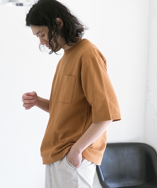 URBAN RESEARCH DOORS（アーバンリサーチドアーズ）の「ヘビーオンスコットン5分袖Tシャツ（Tシャツ/カットソー・メンズ・ホワイト/チャコールグレー/イエロー/ブルー/グリーン・MEDIUM/LARGE）」の13枚目の写真