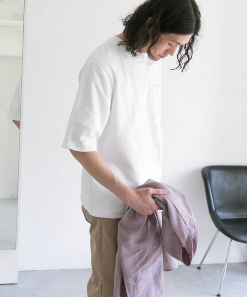 URBAN RESEARCH DOORS（アーバンリサーチドアーズ）の「ヘビーオンスコットン5分袖Tシャツ（Tシャツ/カットソー・メンズ・ホワイト/チャコールグレー/イエロー/ブルー/グリーン・MEDIUM/LARGE）」の19枚目の写真