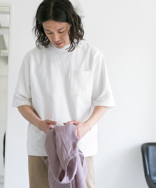 URBAN RESEARCH DOORS（アーバンリサーチドアーズ）の「ヘビーオンスコットン5分袖Tシャツ（Tシャツ/カットソー・メンズ・ホワイト/チャコールグレー/イエロー/ブルー/グリーン・MEDIUM/LARGE）」の20枚目の写真