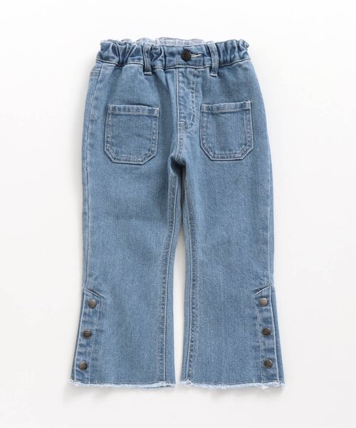 Otonato（オトナト）の「フレアデニムパンツ 9分丈 【親子でおそろいリンクコーデ】（その他パンツ・キッズ・ネイビー/サックスブルー・120/130/110/90/100/140）」の2枚目の写真