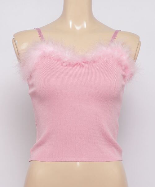 PHILLY（フィリー）の「フェイクファーキャミ（キャミソール・レディース・ホワイト/ブラック/ライトピンク/サックスブルー・FREE）」の11枚目の写真