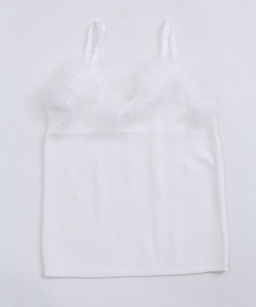 PHILLY（フィリー）の「フェイクファーキャミ（キャミソール・レディース・ホワイト/ブラック/ライトピンク/サックスブルー・FREE）」の12枚目の写真