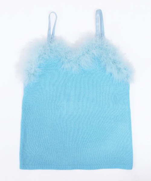 PHILLY（フィリー）の「フェイクファーキャミ（キャミソール・レディース・ホワイト/ブラック/ライトピンク/サックスブルー・FREE）」の15枚目の写真