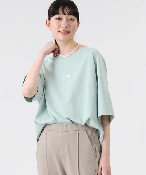 Lee（リー）の「【Lee】ビックラウンドＴシャツ（チュニック・レディース・ホワイト/ライム/ベージュ・M/L）」の18枚目の写真