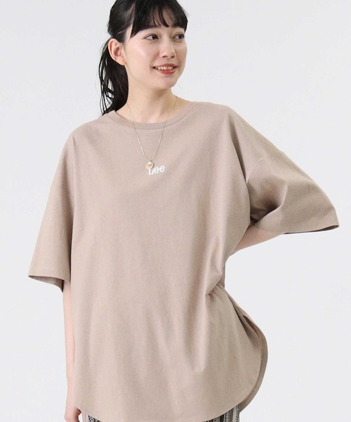 Lee（リー）の「【Lee】ビックラウンドＴシャツ（チュニック・レディース・ホワイト/ライム/ベージュ・M/L）」の11枚目の写真