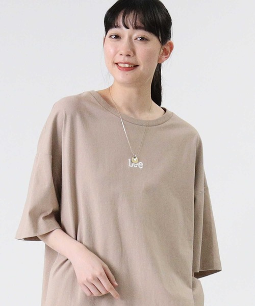 Lee（リー）の「【Lee】ビックラウンドＴシャツ（チュニック・レディース・ホワイト/ライム/ベージュ・M/L）」の12枚目の写真