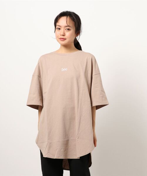 Lee（リー）の「【Lee】ビックラウンドＴシャツ（チュニック・レディース・ホワイト/ライム/ベージュ・M/L）」の17枚目の写真