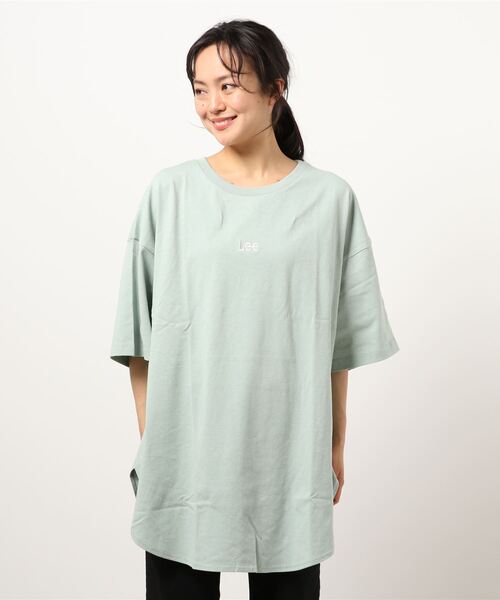 Lee（リー）の「【Lee】ビックラウンドＴシャツ（チュニック・レディース・ホワイト/ライム/ベージュ・M/L）」の21枚目の写真