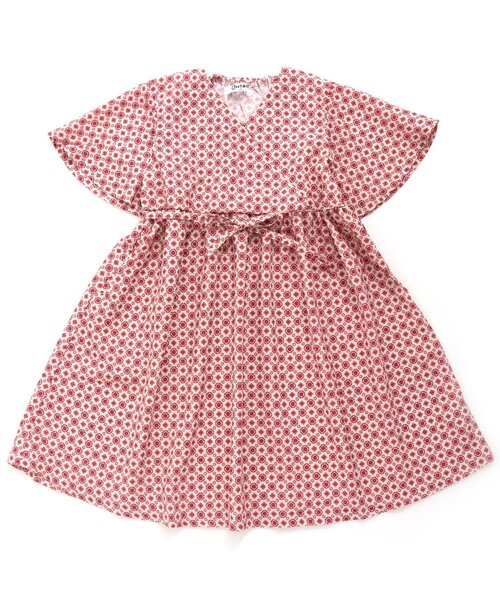 Otonato（オトナト）の「カシュクール総柄ワンピース【親子でおそろいリンクコーデ】（ワンピース・キッズ・レッド/ネイビー・140/90/110/120/130/100）」の2枚目の写真