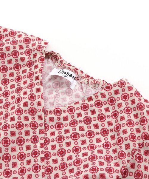 Otonato（オトナト）の「カシュクール総柄ワンピース【親子でおそろいリンクコーデ】（ワンピース・キッズ・レッド/ネイビー・140/90/110/120/130/100）」の8枚目の写真