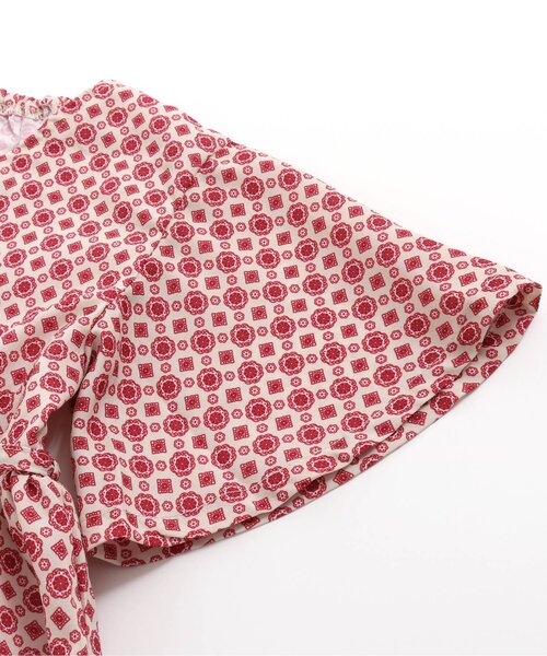 Otonato（オトナト）の「カシュクール総柄ワンピース【親子でおそろいリンクコーデ】（ワンピース・キッズ・レッド/ネイビー・140/90/110/120/130/100）」の5枚目の写真