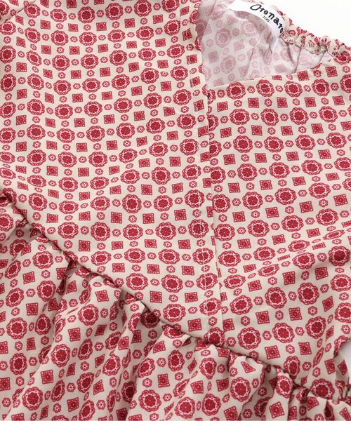 Otonato（オトナト）の「カシュクール総柄ワンピース【親子でおそろいリンクコーデ】（ワンピース・キッズ・レッド/ネイビー・140/90/110/120/130/100）」の9枚目の写真