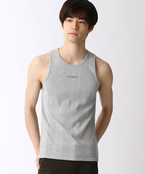 NICOLE CLUB FOR MEN（ニコルクラブフォーメン）の「ロゴプリントタンクトップ（タンクトップ・メンズ・ネイビー/ホワイト/グレー/ブラック・LARGE/MEDIUM）」の4枚目の写真