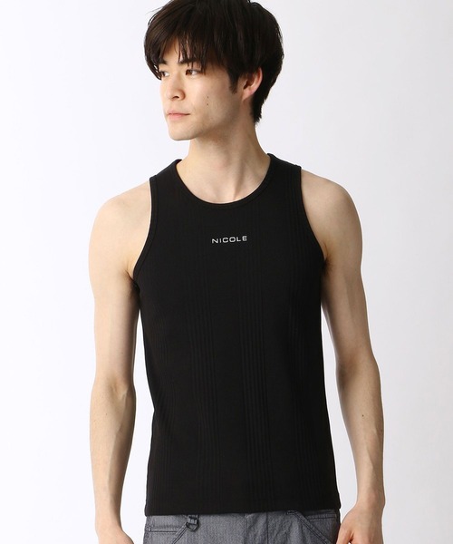 NICOLE CLUB FOR MEN（ニコルクラブフォーメン）の「ロゴプリントタンクトップ（タンクトップ・メンズ・ネイビー/ホワイト/グレー/ブラック・LARGE/MEDIUM）」の3枚目の写真