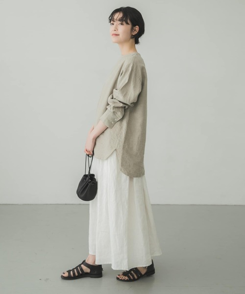 新品未使用　かぐれ　リネン白スカート かぐれ（カグレ）の「リネンタックスカート（スカート）」 - WEAR