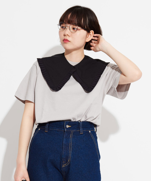 I am I in fact...(アイアムアイインファクト)の「50/ブロード おおきな つけ衿(付け襟・レディース・ブラック/ホワイト・FREE)」の2枚目の写真