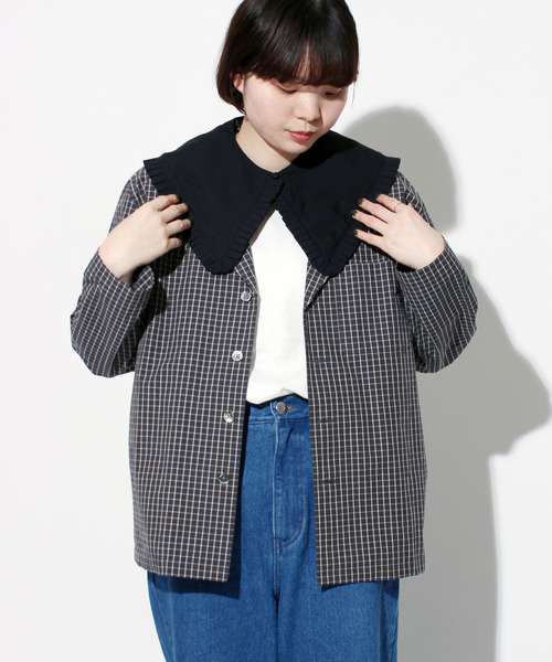 I am I in fact...(アイアムアイインファクト)の「50/ブロード おおきな つけ衿(付け襟・レディース・ブラック/ホワイト・FREE)」の16枚目の写真