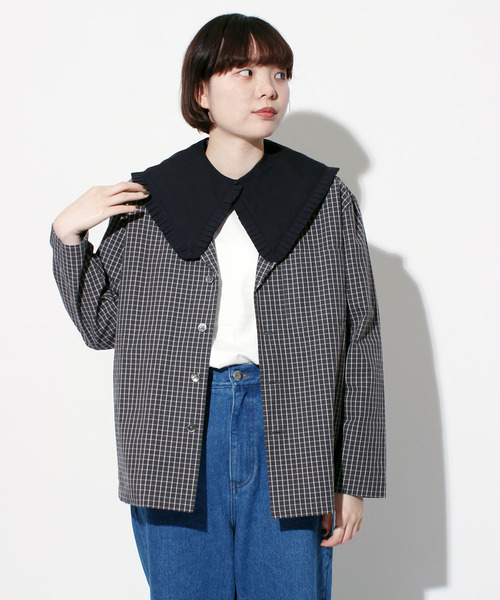 I am I in fact...(アイアムアイインファクト)の「50/ブロード おおきな つけ衿(付け襟・レディース・ブラック/ホワイト・FREE)」の17枚目の写真