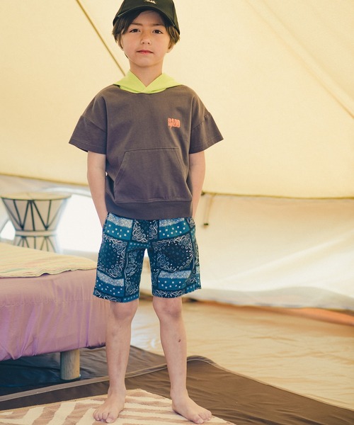 RADCHAP（ラッドチャップ）の「【爽パン】バンダナ柄プリントハーフパンツ（その他パンツ・キッズ・ブルー/キャメル・90cm/110cm/100cm/120cm/130cm/140cm/150cm）」の3枚目の写真