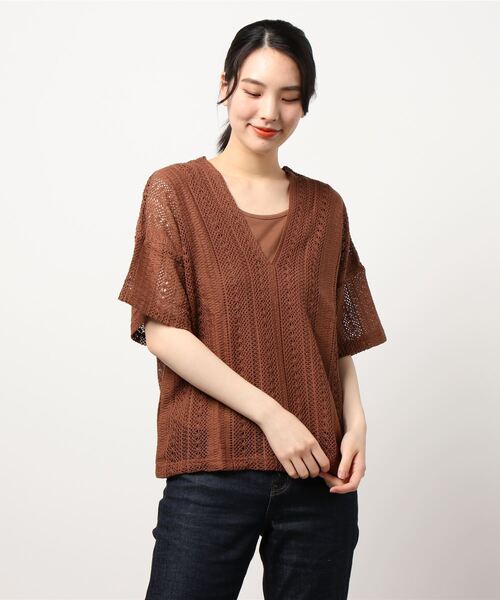 Lugnoncure（ルノンキュール）の「インナー付綿レースブラウス（シャツ/ブラウス・レディース・ブラック/ブラウン/オフホワイト・ﾌﾘ-）」の3枚目の写真