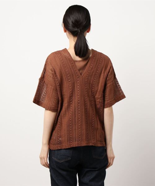 Lugnoncure（ルノンキュール）の「インナー付綿レースブラウス（シャツ/ブラウス・レディース・ブラック/ブラウン/オフホワイト・ﾌﾘ-）」の7枚目の写真