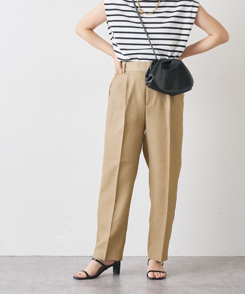 natural couture(ナチュラルクチュール)の「【おうちで洗える!】リネン見え美シルエットパンツ(その他パンツ・レディース・グレー/キャメル/ライトベージュ・FREE)」の11枚目の写真