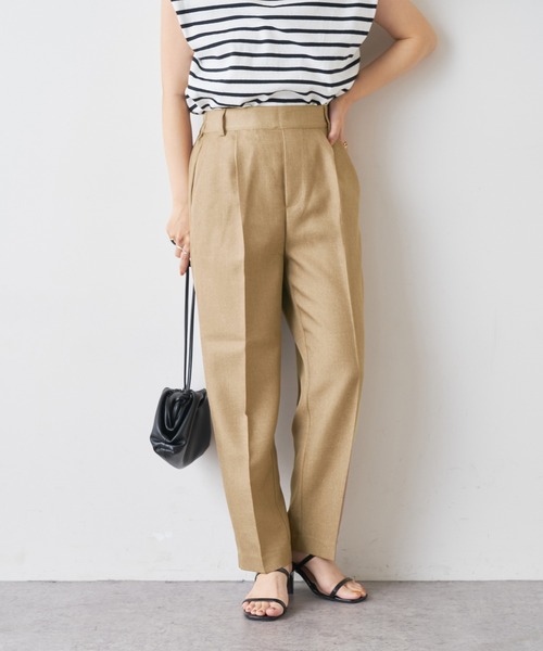 natural couture(ナチュラルクチュール)の「【おうちで洗える!】リネン見え美シルエットパンツ(その他パンツ・レディース・グレー/キャメル/ライトベージュ・FREE)」の12枚目の写真