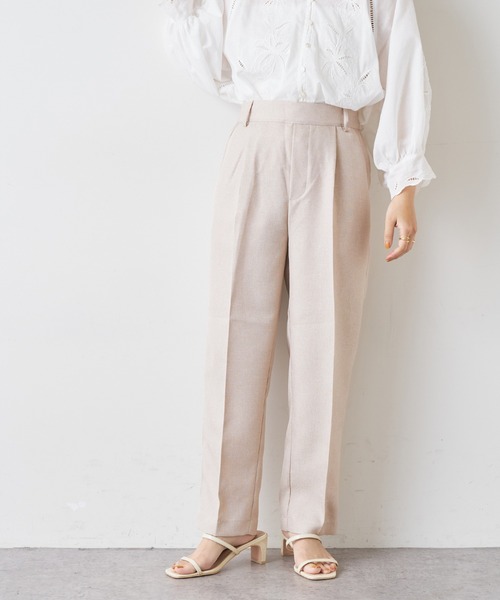 natural couture(ナチュラルクチュール)の「【おうちで洗える!】リネン見え美シルエットパンツ(その他パンツ・レディース・グレー/キャメル/ライトベージュ・FREE)」の8枚目の写真