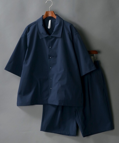 SITRY(シトリー)の「ドレープ ワイド コーチシャツジャケット&ハーフパンツ セットアップ(セットアップ・メンズ・ブラック/ネイビー/グレー/カーキ・LL/M/L)」の8枚目の写真