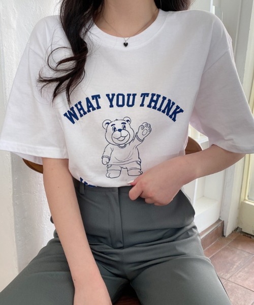 TOEASY(トゥイージー)の「『TOEASY/トゥイージー』you become Short-Sleeved T-Shirt/アーチロゴ フロントデザイン半袖Tシャツ(Tシャツ/カットソー・レディース・ホワイト/ブラック/マスタード・FREE)」の2枚目の写真