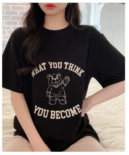 TOEASY(トゥイージー)の「『TOEASY/トゥイージー』you become Short-Sleeved T-Shirt/アーチロゴ フロントデザイン半袖Tシャツ(Tシャツ/カットソー・レディース・ホワイト/ブラック/マスタード・FREE)」の10枚目の写真