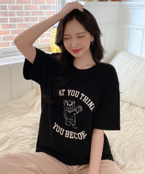 TOEASY(トゥイージー)の「『TOEASY/トゥイージー』you become Short-Sleeved T-Shirt/アーチロゴ フロントデザイン半袖Tシャツ(Tシャツ/カットソー・レディース・ホワイト/ブラック/マスタード・FREE)」の7枚目の写真